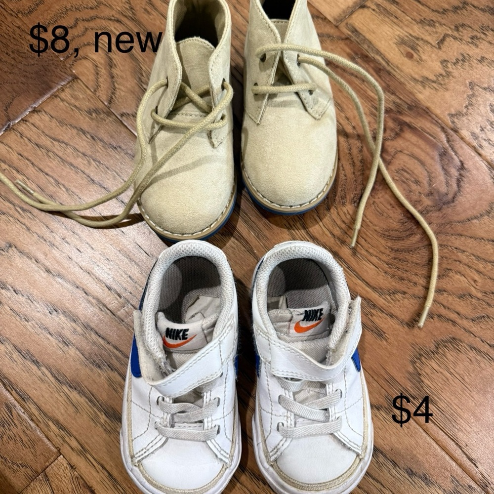 Nike Kids White and Blue Sneakers